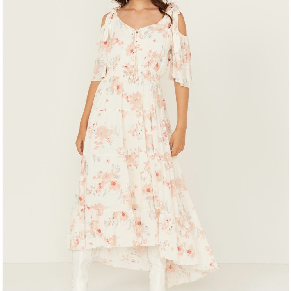 Elegant Floral High Low Dress